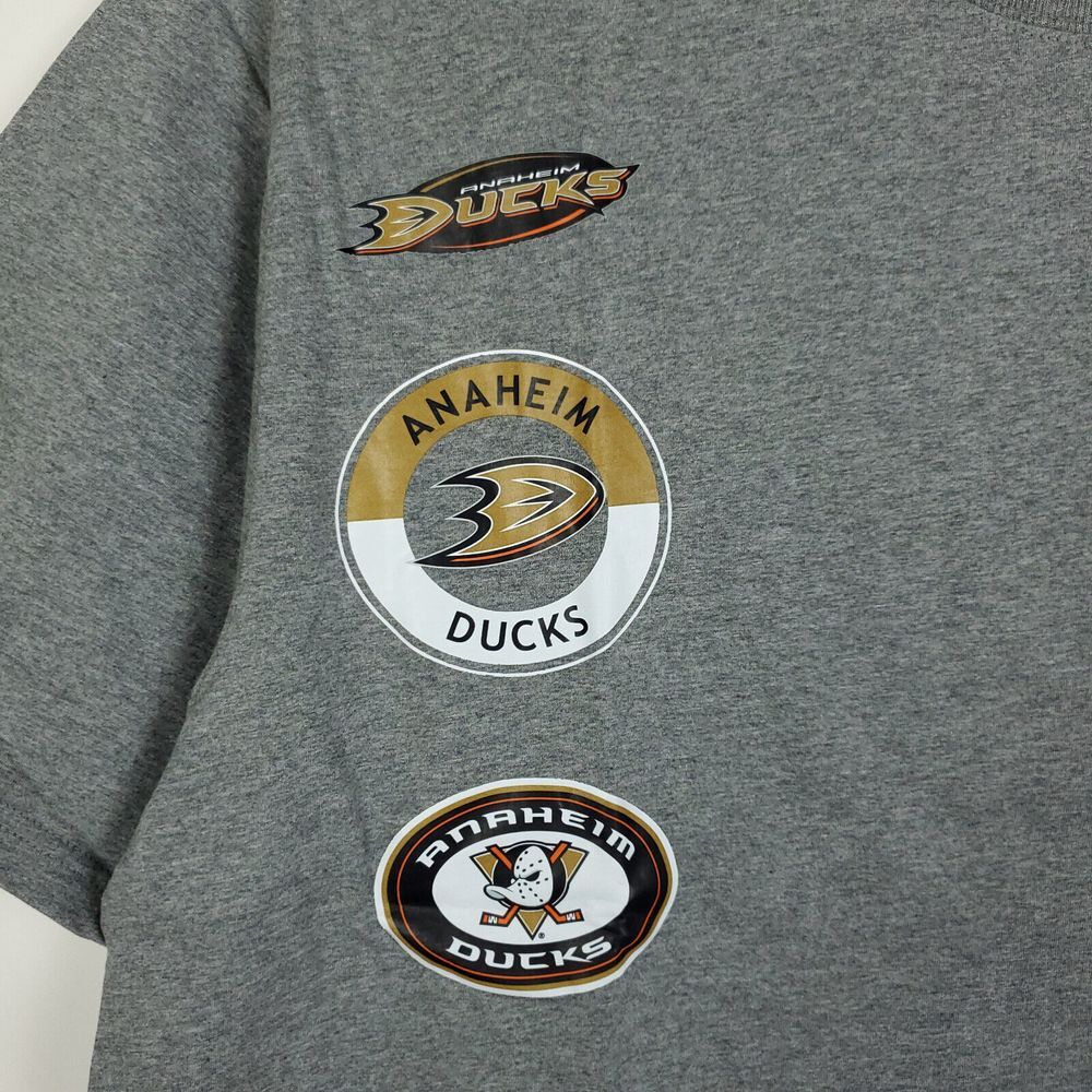 Anaheim Ducks Mitchell & Ness NHL 3XL XXXL Shirt‎ Multi-Logos Heather Gray NWT - Picture 3 of 10